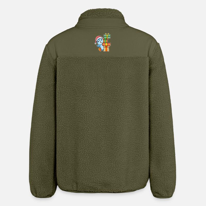 Pingouin de Noël avec cadeaux - Veste sherpa unisexe coupe décontractée Stanley/Stella - kaki