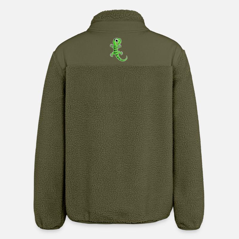 Lézard Gecko - Veste sherpa unisexe coupe décontractée Stanley/Stella - kaki