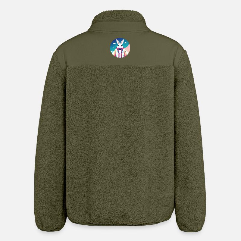 Bunny, Rabbit, Easter Bunny - Relaxed Fit Unisex Sherpa Jacket by Stanley/Stella - khaki