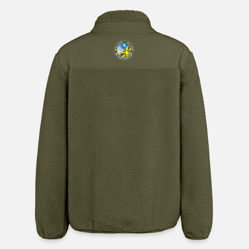 Blue Sky Flight Team Abzeichen - Relaxed Fit Unisex Sherpajacke von Stanley/Stella - Khaki