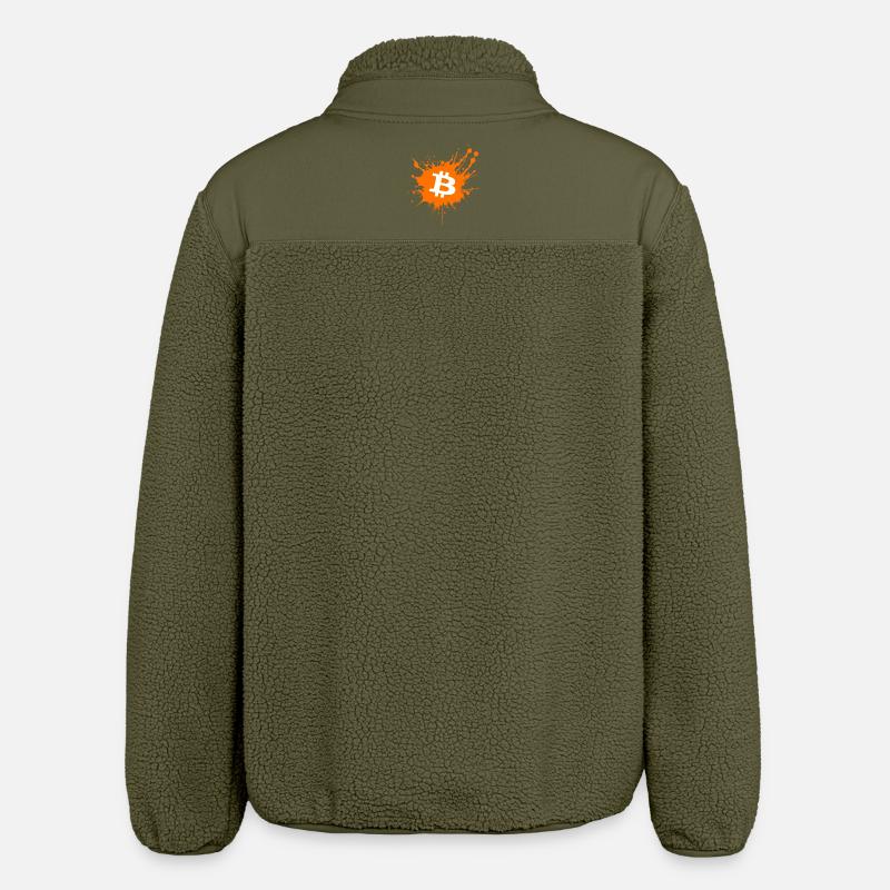 Bitcoin Crypto Cryptocurrency Splash - Veste sherpa unisexe coupe décontractée Stanley/Stella - kaki
