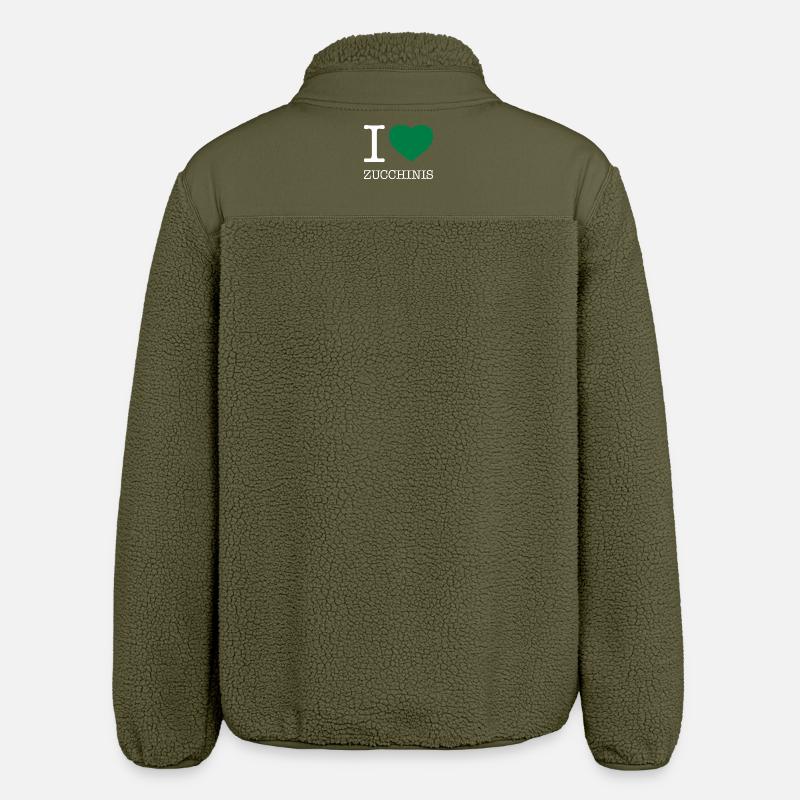 J’ADORE LES COURGETTES - Veste sherpa unisexe coupe décontractée Stanley/Stella - kaki