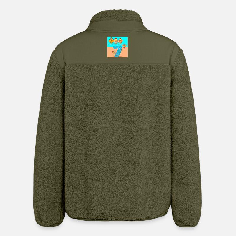 7ème Anniversaire Écolier - Polager Volaille - Veste sherpa unisexe coupe décontractée Stanley/Stella - kaki