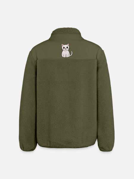 gray kitten - Relaxed Fit Unisex Sherpa Jacket by Stanley/Stella - khaki