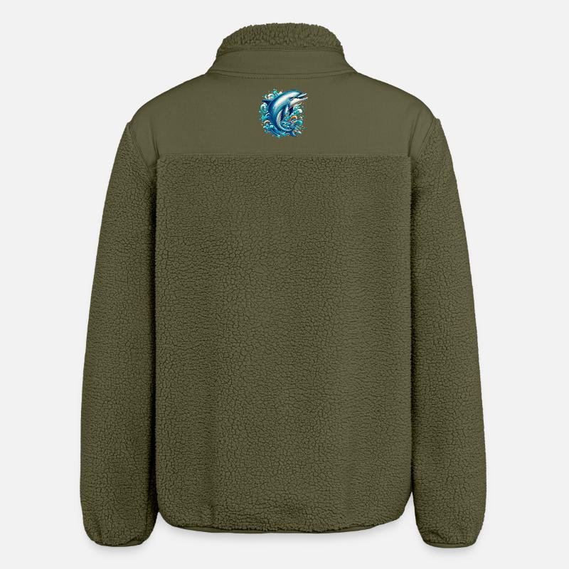 Dauphin - Veste sherpa unisexe coupe décontractée Stanley/Stella - kaki