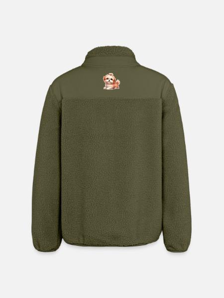 Cute dog - Relaxed Fit Unisex Sherpa Jacket by Stanley/Stella - khaki