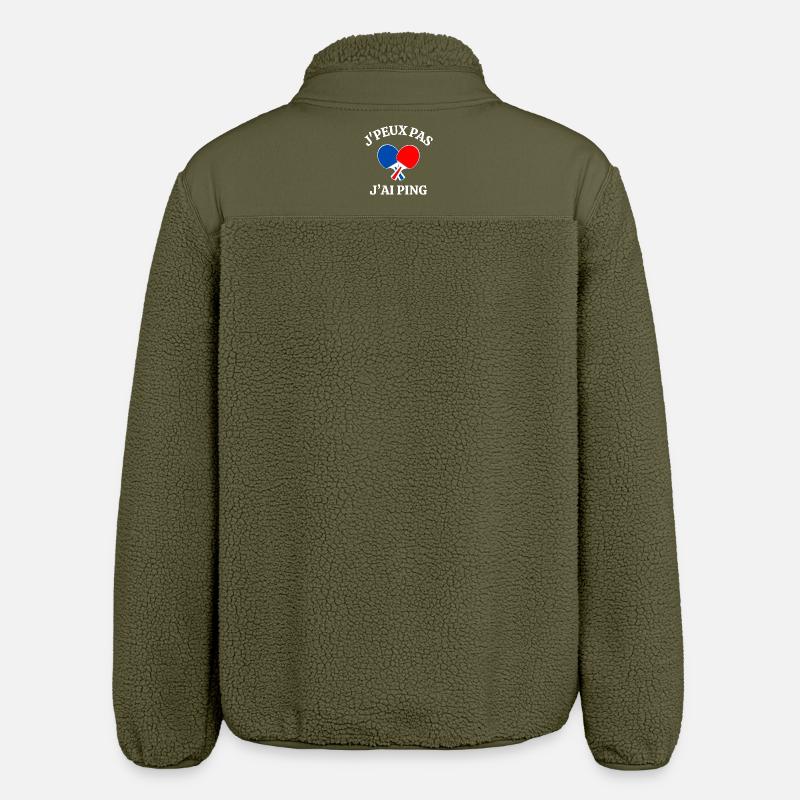 ping-pong, fan de ping-pong, ping - Veste sherpa unisexe coupe décontractée Stanley/Stella - kaki