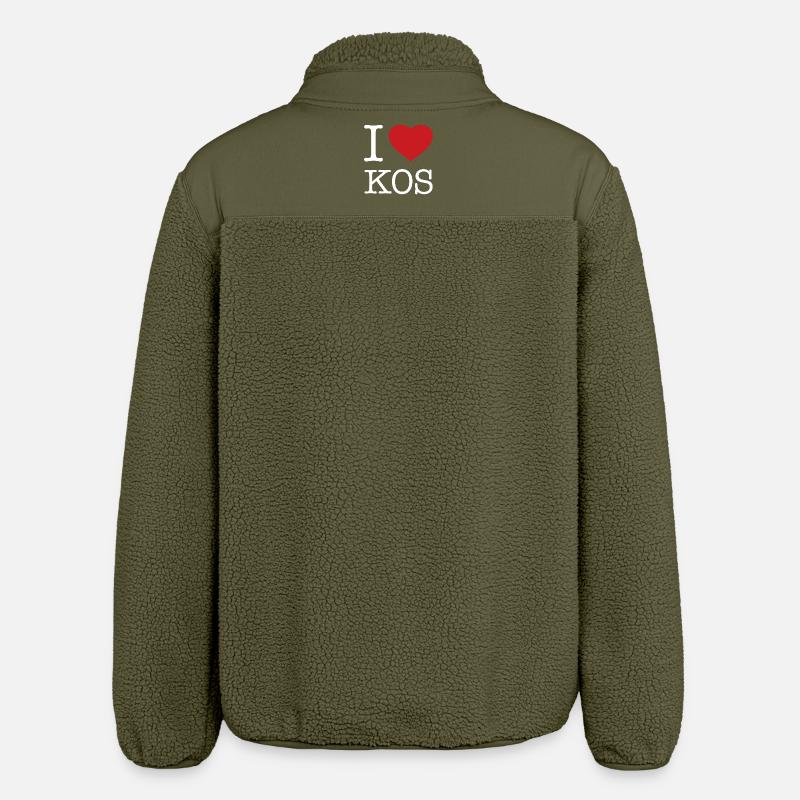 J’AIME KOS Grèce Griechenland - Veste sherpa unisexe coupe décontractée Stanley/Stella - kaki