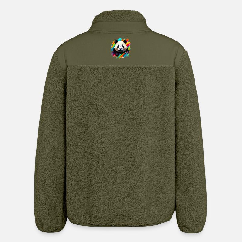 Panda - Veste sherpa unisexe coupe décontractée Stanley/Stella - kaki