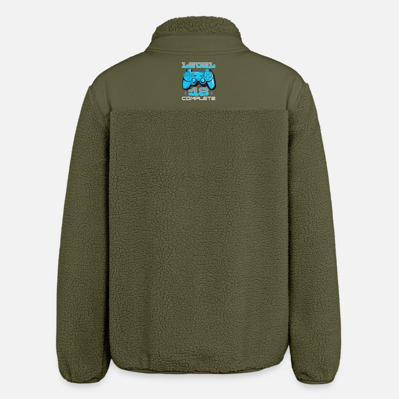 Level 18 Complete Gamepad - Relaxed Fit Unisex Sherpa Jacket by Stanley/Stella - khaki