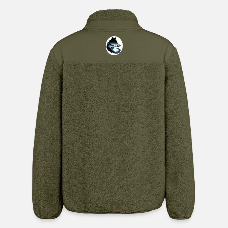Paysage de loup - Veste sherpa unisexe coupe décontractée Stanley/Stella - kaki