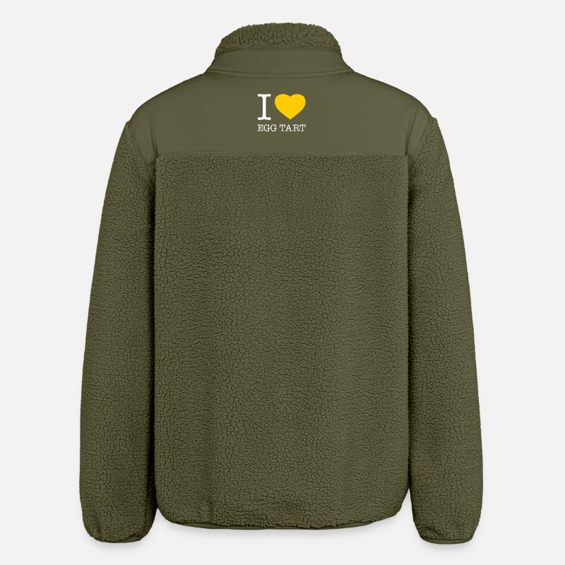 I LOVE EGG TART - Relaxed Fit Unisex Sherpa Jacket by Stanley/Stella - khaki