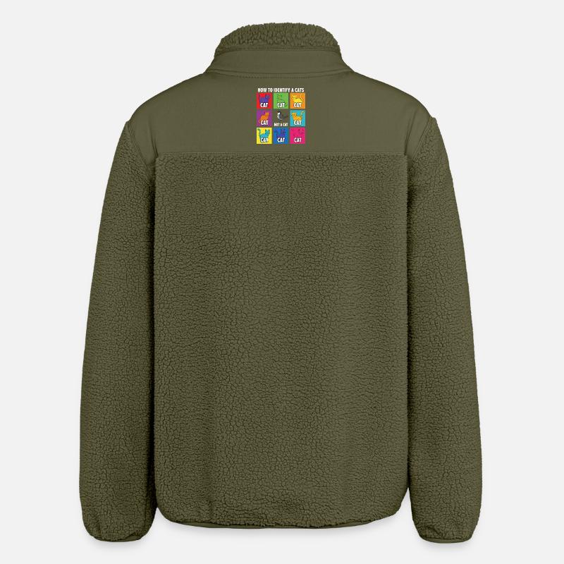 Cat Identification Guide - Relaxed Fit Unisex Sherpa Jacket by Stanley/Stella - khaki