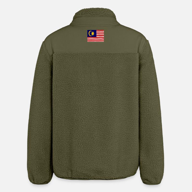 Drapeau de la Malaisie - Veste sherpa unisexe coupe décontractée Stanley/Stella - kaki