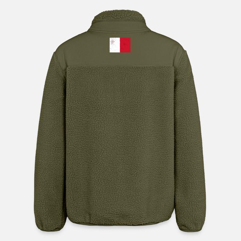Drapeau de Malte - Veste sherpa unisexe coupe décontractée Stanley/Stella - kaki