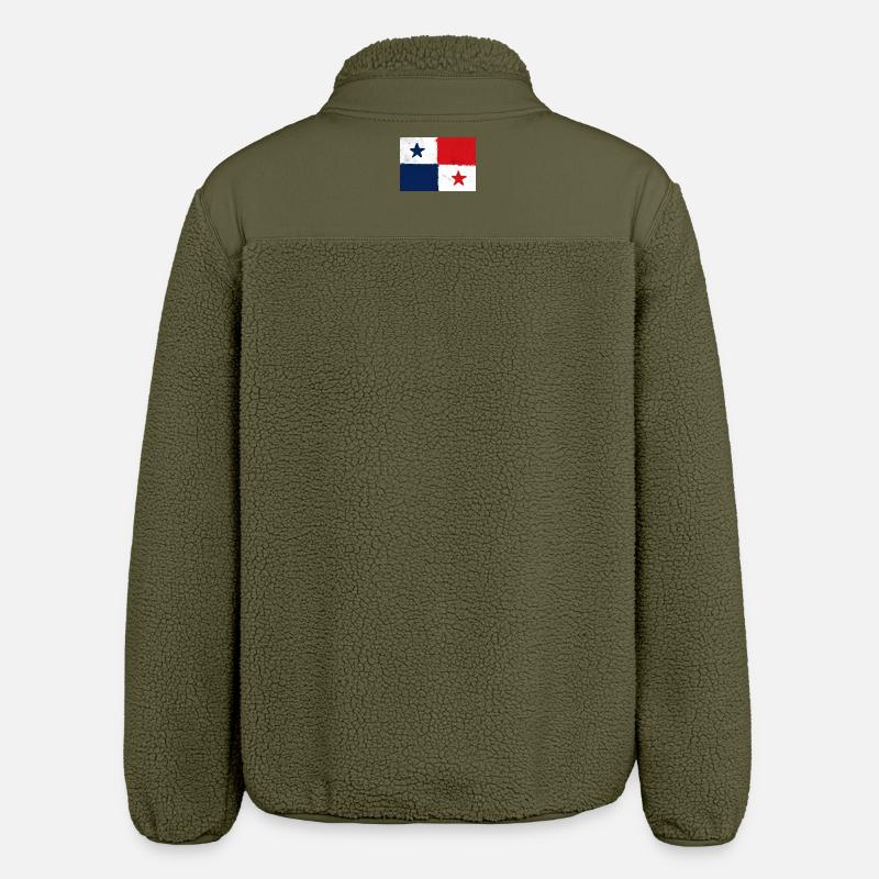 Drapeau du Panama - Veste sherpa unisexe coupe décontractée Stanley/Stella - kaki