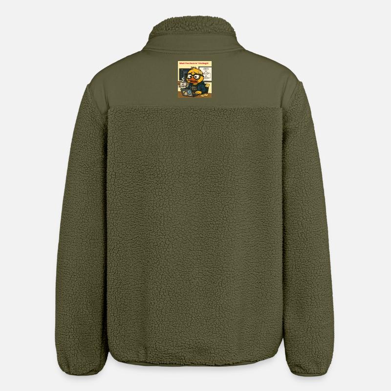Funny Coding Duck Illustration - Relaxed Fit Unisex Sherpa Jacket by Stanley/Stella - khaki