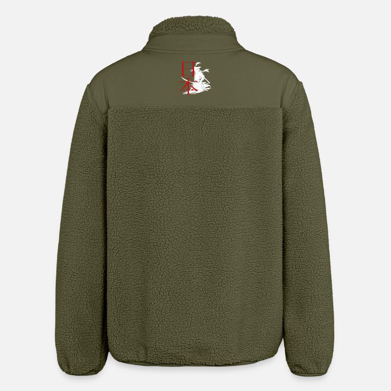 Kampfkunst-Design mit Samurai und Schriftzug - Relaxed Fit Unisex Sherpajacke von Stanley/Stella - Khaki