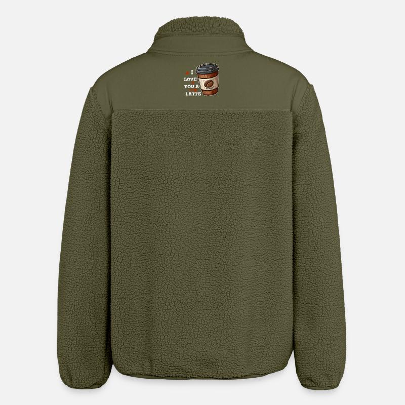 Ich liebe einen Latte - Relaxed Fit Unisex Sherpajacke von Stanley/Stella - Khaki