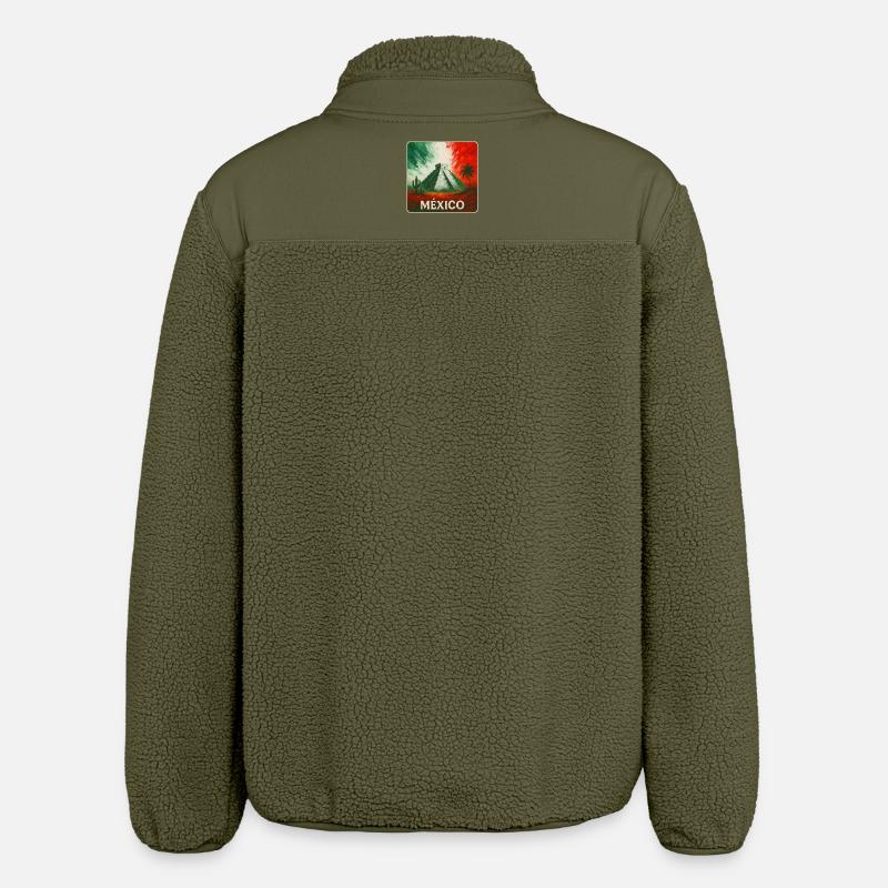 Conception des pyramides du Mexique - Veste sherpa unisexe coupe décontractée Stanley/Stella - kaki