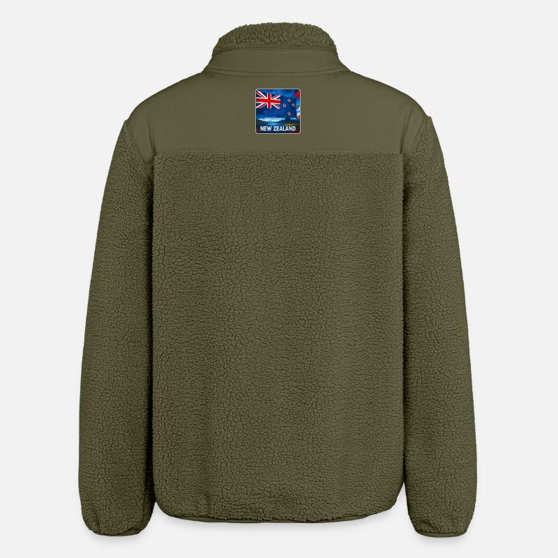Neuseeland Flaggen Design - Relaxed Fit Unisex Sherpajacke von Stanley/Stella - Khaki