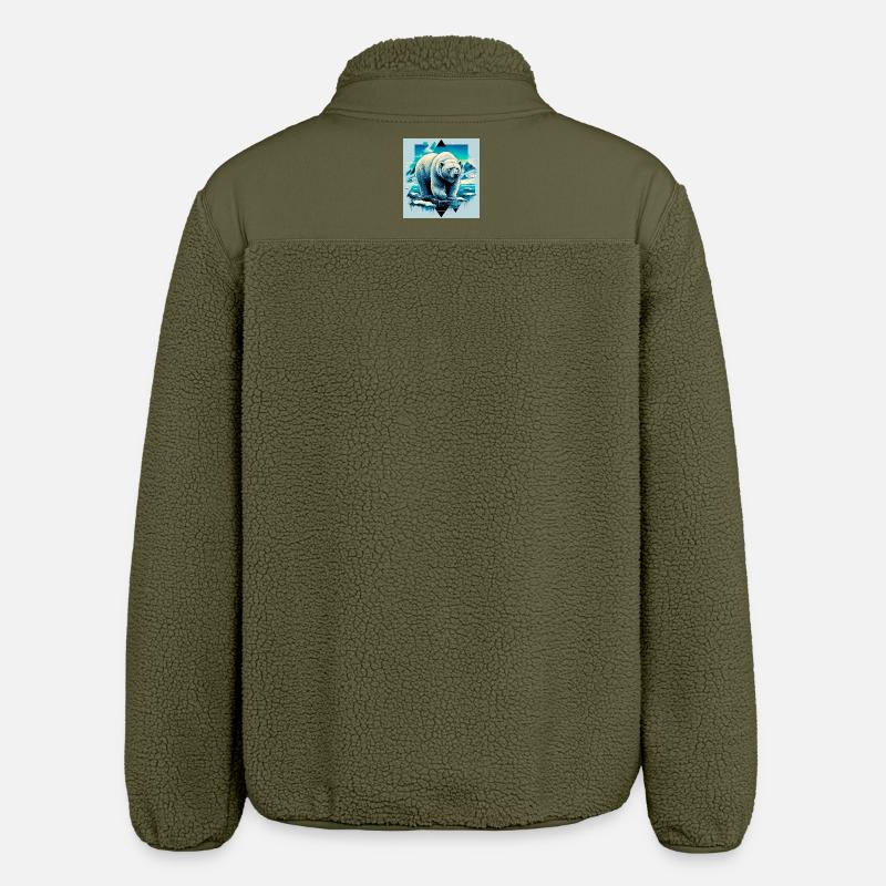 ours blanc - Veste sherpa unisexe coupe décontractée Stanley/Stella - kaki
