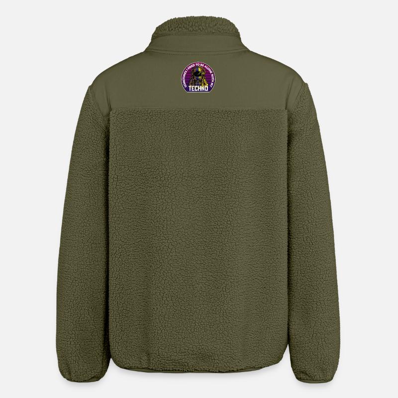 Techno Astronaut Circle Abzeichen - Relaxed Fit Unisex Sherpajacke von Stanley/Stella - Khaki