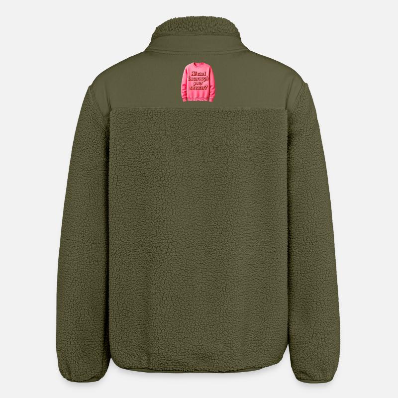 Il peut je t’emprunter ton pull - Veste sherpa unisexe coupe décontractée Stanley/Stella - kaki