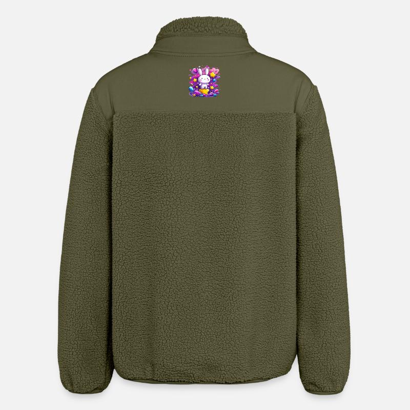 Lapin câlin dans la lueur étoilée - Veste sherpa unisexe coupe décontractée Stanley/Stella - kaki