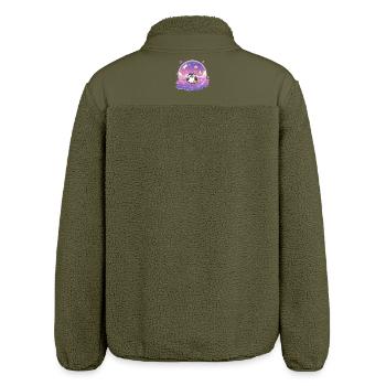 Pinguin im Sternensiegel - Relaxed Fit Unisex Sherpajacke von Stanley/Stella - Khaki - Hinten