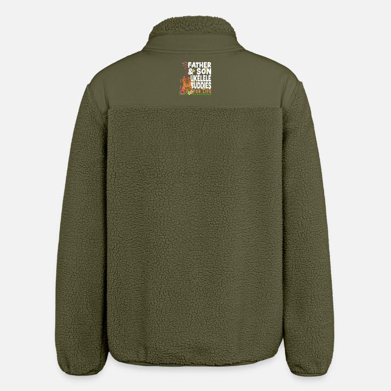 Hawaiian Ukulele Uke Dad Son - Relaxed Fit Unisex Sherpajacke von Stanley/Stella - Khaki
