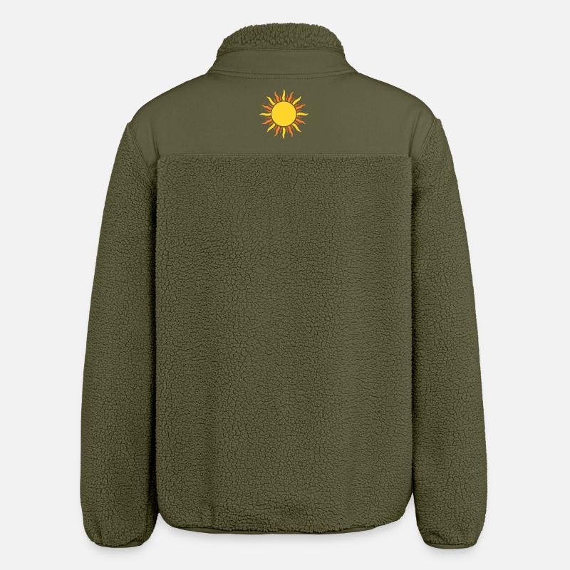 Solar Power Pattern – Ray Design - Relaxed Fit Unisex Sherpa Jacket by Stanley/Stella - khaki