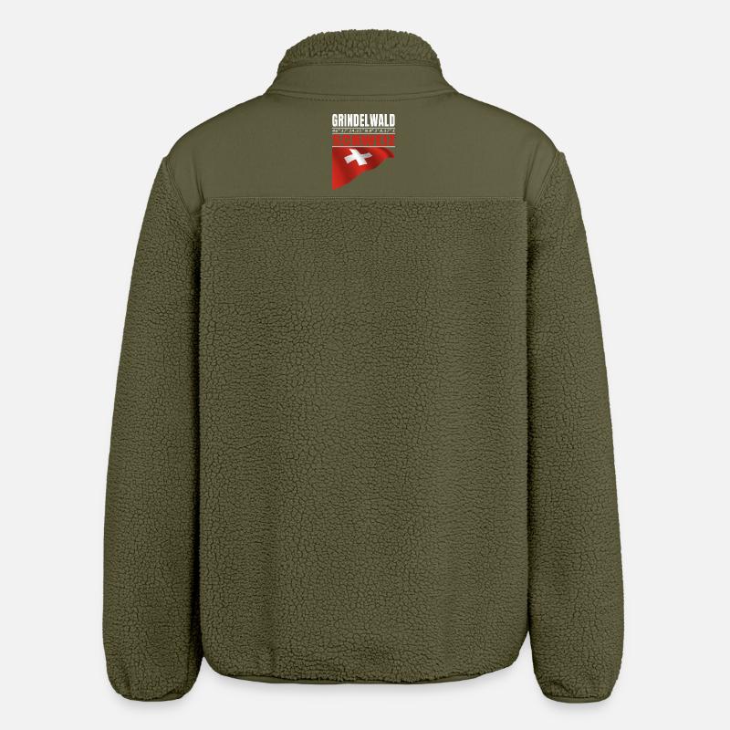 Grindelwald - Veste sherpa unisexe coupe décontractée Stanley/Stella - kaki