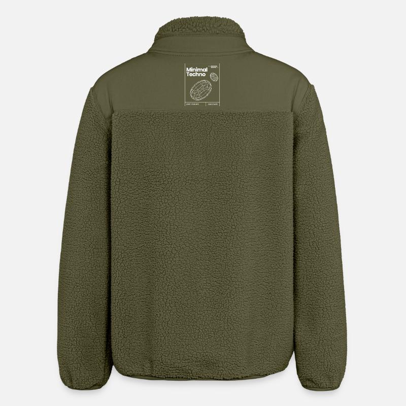 Minimal Techno music Spheres design - Relaxed Fit Unisex Sherpa Jacket by Stanley/Stella - khaki