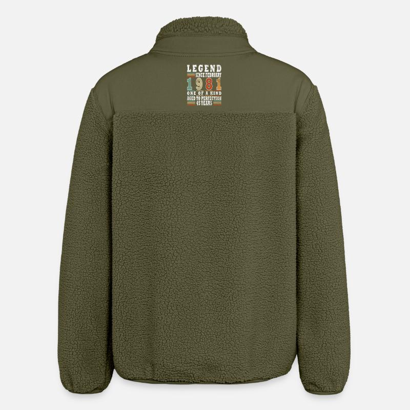 Février 1981 Jubilé 1981 Légendes Février - Veste sherpa unisexe coupe décontractée Stanley/Stella - kaki