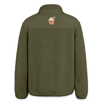 Motif de sourire popcorn Kawaii - Veste sherpa unisexe coupe décontractée Stanley/Stella - kaki - Dos