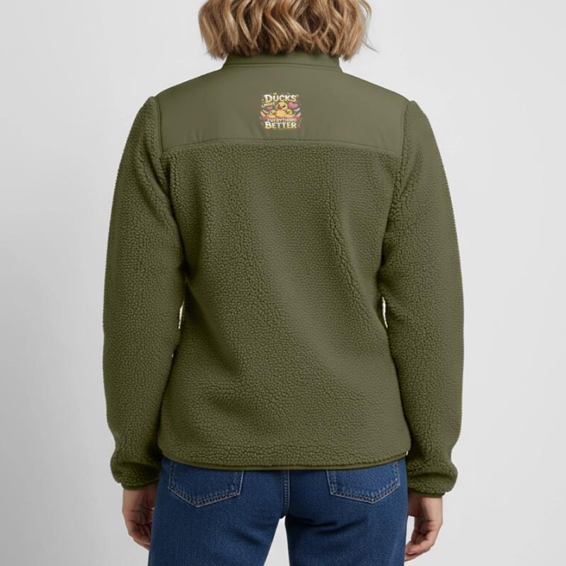 Ducks Make Everything Better Ducks Make Everything Relaxed Fit Unisex Sherpa Jacket by Stanley/Stella