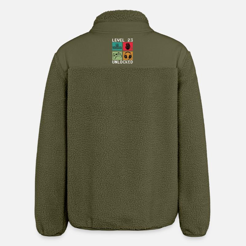 Level 23 Reached Gamer - Relaxed Fit Unisex Sherpa Jacket by Stanley/Stella - khaki