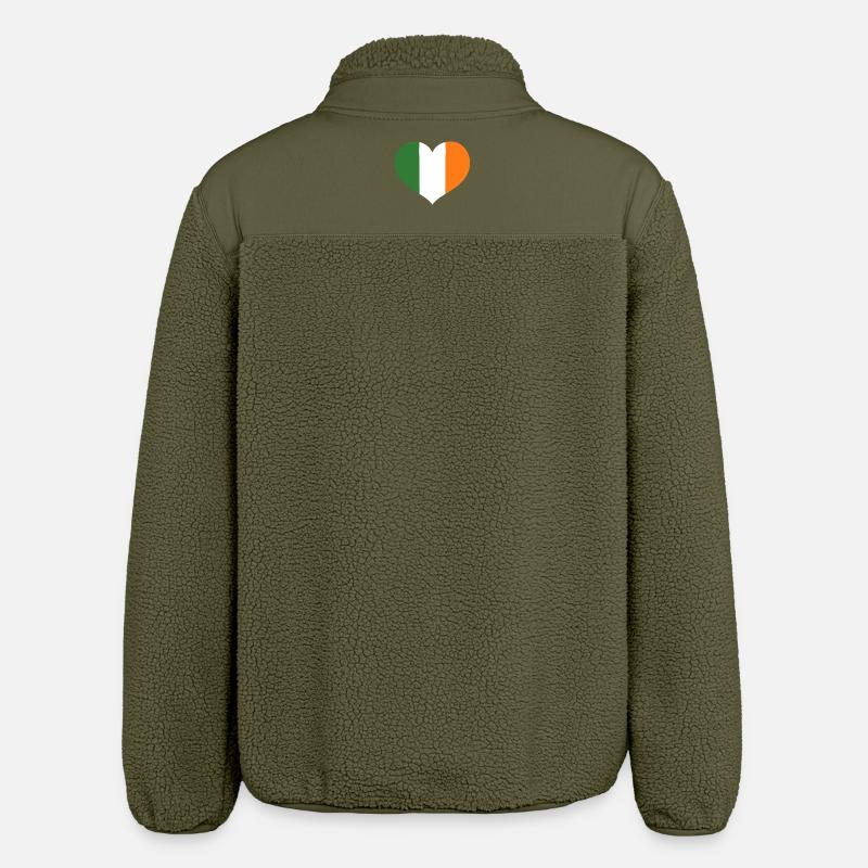 Herz-Emblem der irischen Flagge - Relaxed Fit Unisex Sherpajacke von Stanley/Stella - Khaki