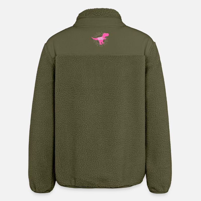 Mamasaurus T-Rex Dinosaurier Pink Silhouette Geschenk - Relaxed Fit Unisex Sherpajacke von Stanley/Stella - Khaki