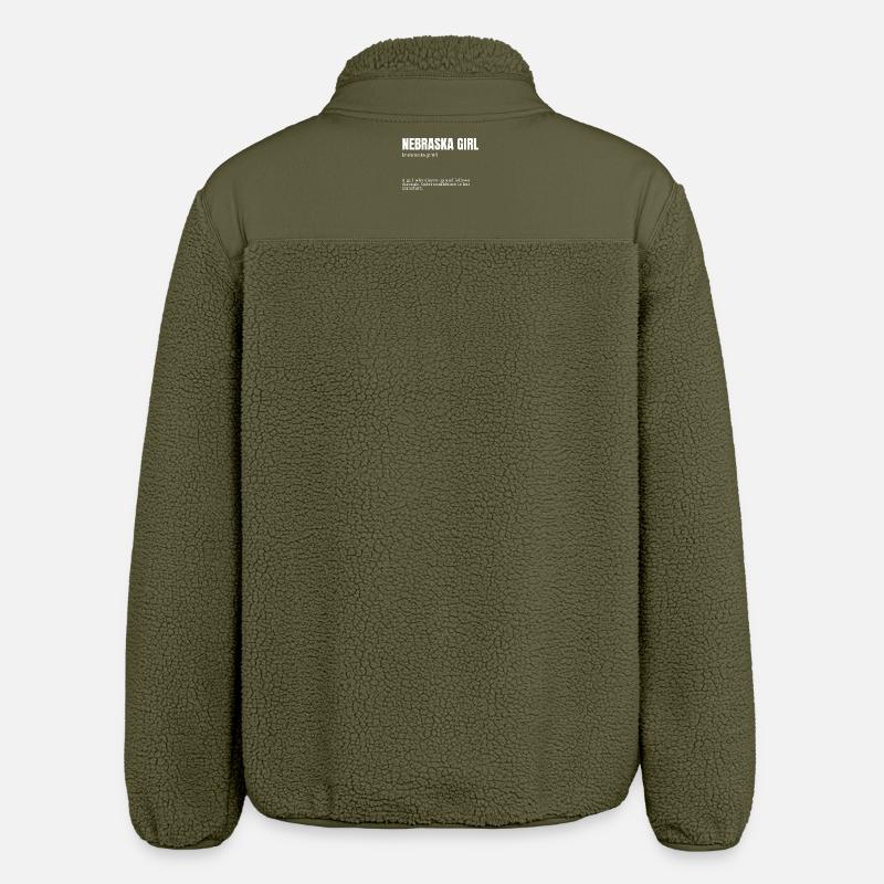 Nebraska-flickan Modig Beslutsamhet - Unisex sherpajacka ledig passform Stanley/Stella - kaki