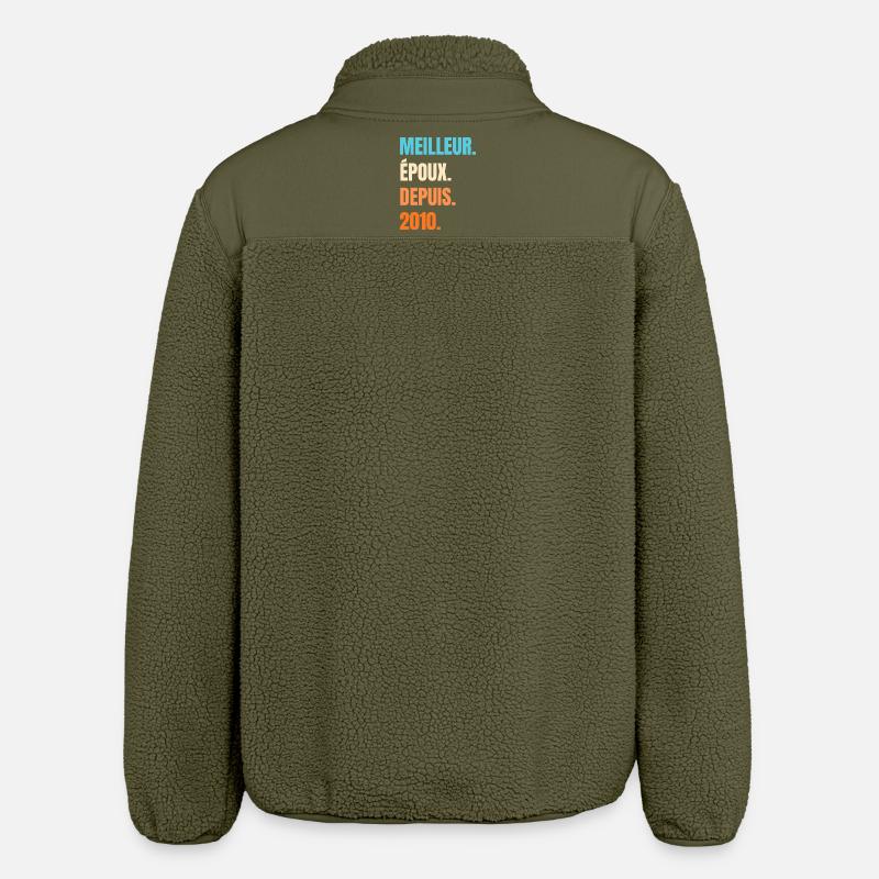 Bester Ehemann seit 2010 Geschenk-Ehemann - Relaxed Fit Unisex Sherpajacke von Stanley/Stella - Khaki