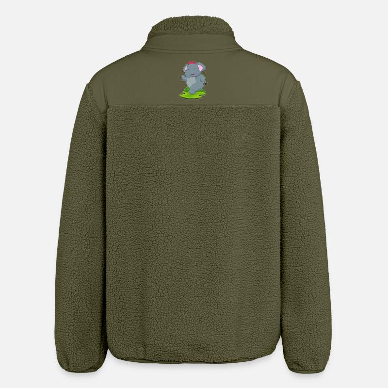 Elephant Jogger Jogging Sport - Relaxed Fit Unisex Sherpa Jacket by Stanley/Stella - khaki