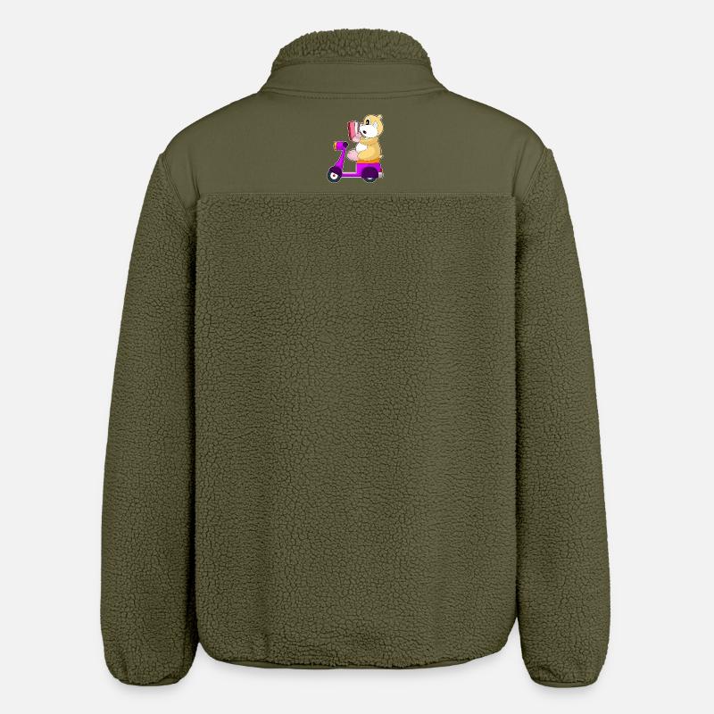 Hamster Motorroller - Relaxed Fit Unisex Sherpajacke von Stanley/Stella - Khaki