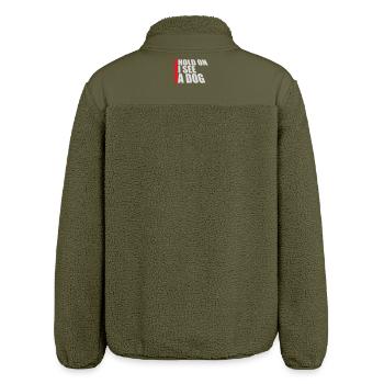 Hold On I See A Dog Hund Lustig Abgelenkt Spruch - Relaxed Fit Unisex Sherpajacke von Stanley/Stella - Khaki - Hinten