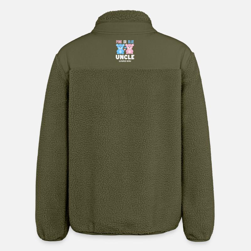 Pink Oder Blau Onkel Liebt Dich - Relaxed Fit Unisex Sherpajacke von Stanley/Stella - Khaki