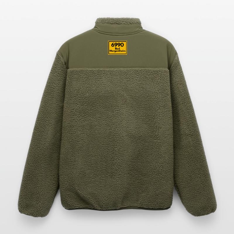OLD POSTCODE POSTCODE RETRO 6990 BAD MERGENTHEIM Relaxed Fit Unisex Sherpa Jacket by Stanley/Stella