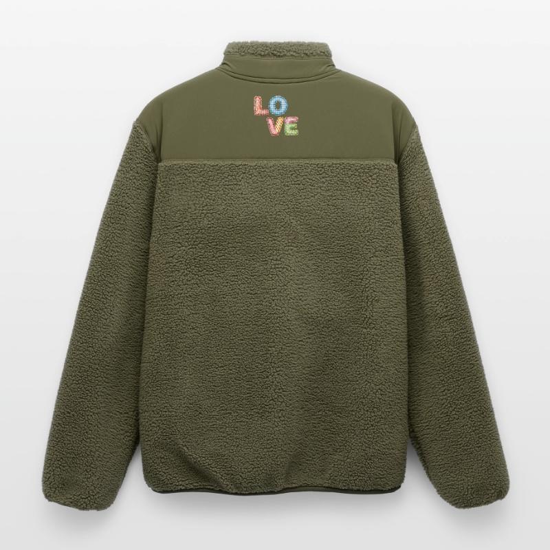 Patchwork Design Patchwork Patchwork Patches colorés Veste sherpa unisexe coupe décontractée Stanley/Stella
