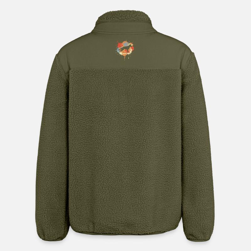 German Shepherd Graffiti - Relaxed Fit Unisex Sherpa Jacket by Stanley/Stella - khaki