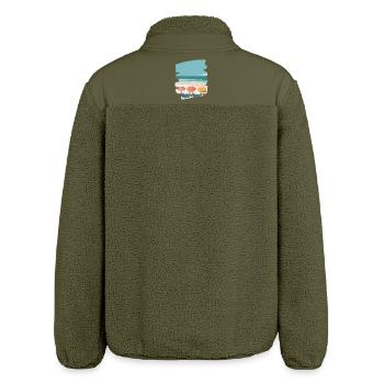 Beach Sea Palm Trees - Relaxed Fit Unisex Sherpa Jacket by Stanley/Stella - khaki - Back